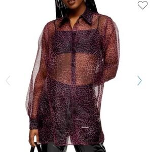 TOPSHOP see through leopard shirt